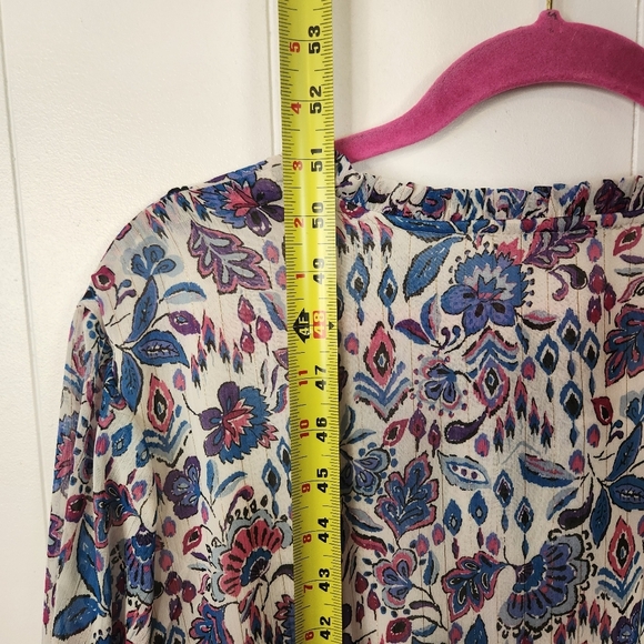 Dex Plus Gracie Contrast Trim Midi Boho Dress Purple Long Sleeve Size 1X Smocked - Picture 9 of 13